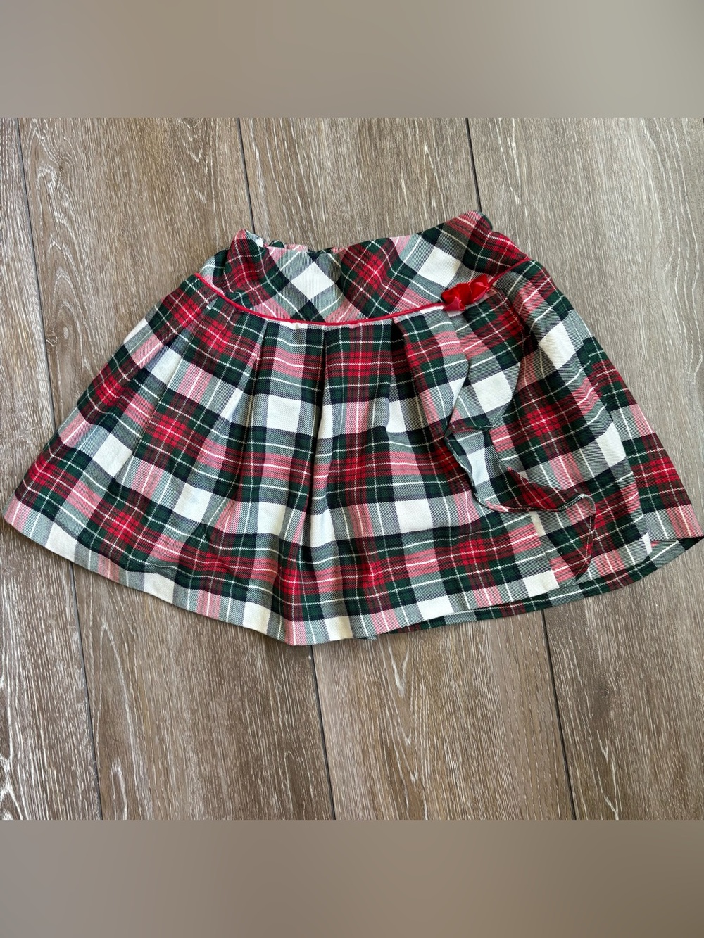 Hartstrings‎ Red and Green Plaid Girls' Skirt